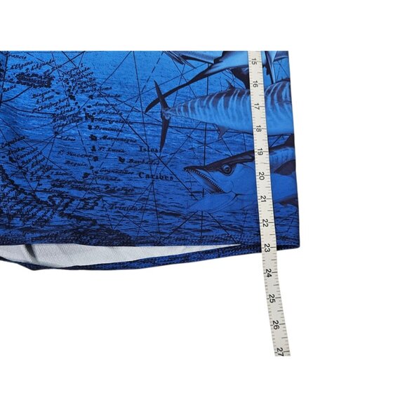 Salt Life SLX-QD Vapor Stretch Board Swim Shorts Marlin Fish Print Men's 38 Blue - Picture 11 of 12